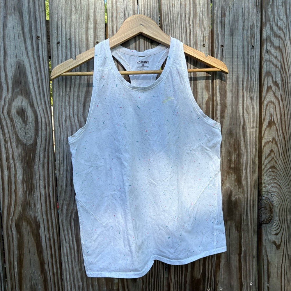 Brooks Distance 2.0 Tank Top with White with Colorful Speckles